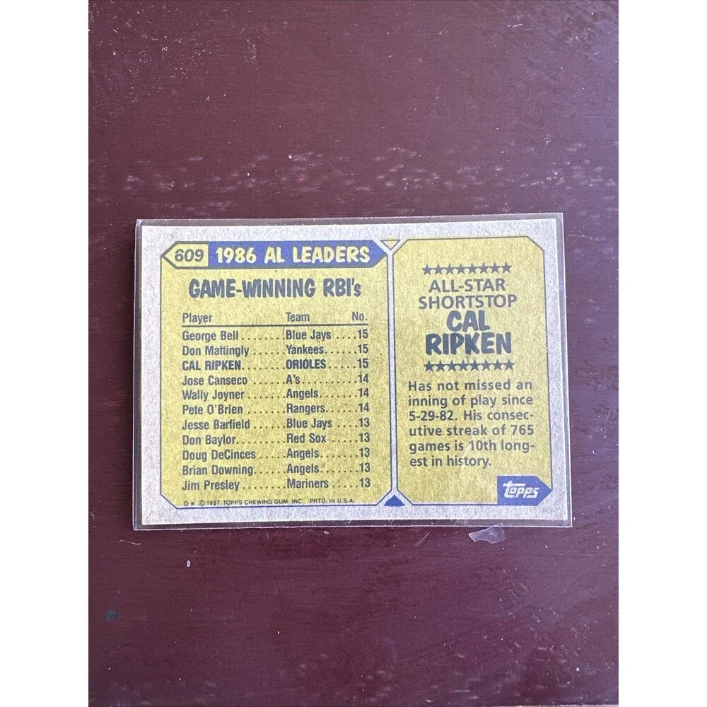 Cal Ripken Jr. Lot Of 7 MLB Trading Cards